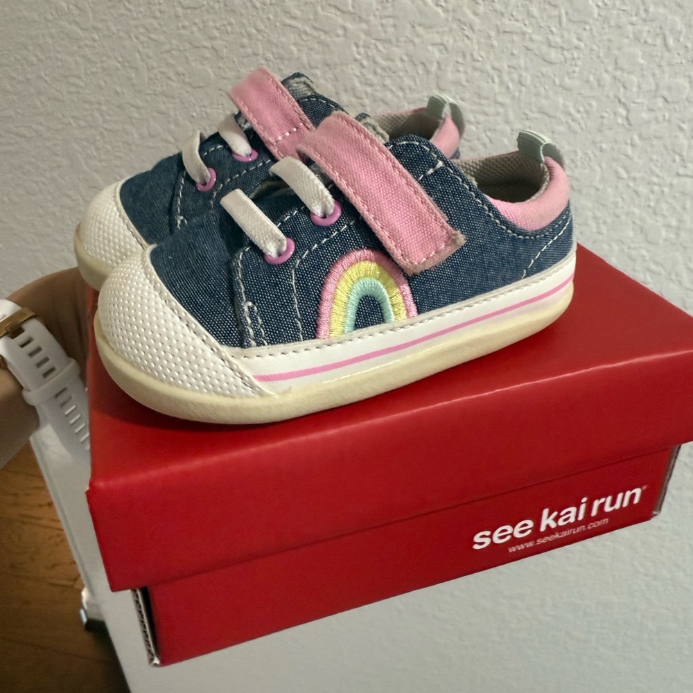 See Kai Run Kids' Denim and Pink Sneakers